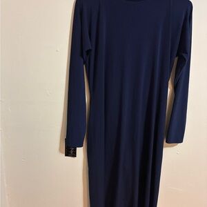 Elegant Navy Blue Long Sleeve Dress